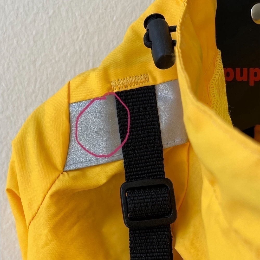 Puppia Life Yellow Wilderness Pet Coat/Raincoat, Size Medium - Picture 16 of 16